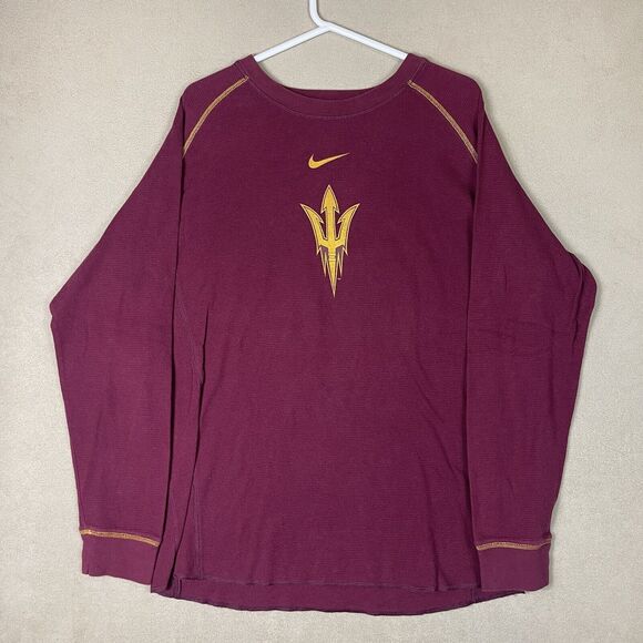 Nike‎ Shirt Mens XXL Burgundy Arizona State Sun Devils Long Sleeve T-Shirt Adult - Picture 1 of 10